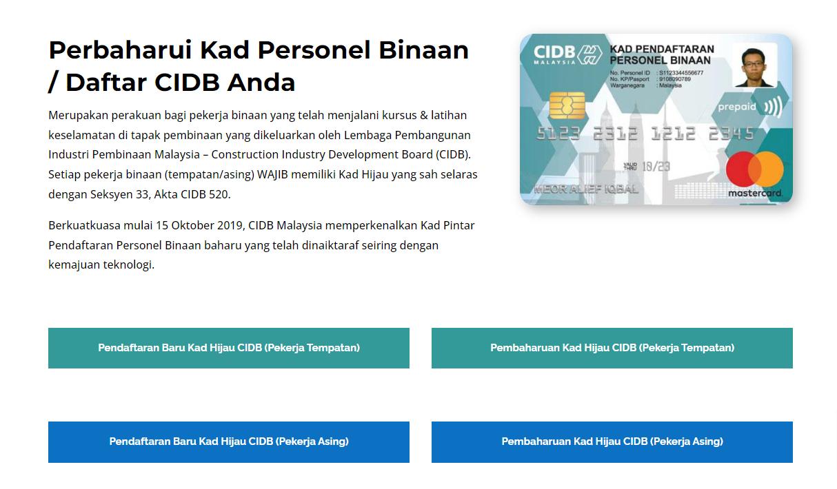 MyProBina Daftar CIDB Renew CIDB